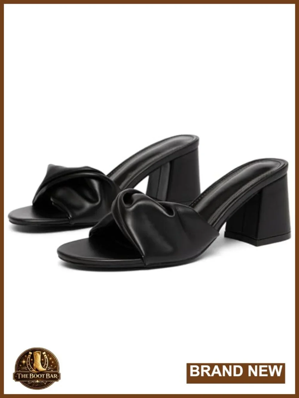 Women's Open Toe Slip On Chunky Block Heel Slide Sandals Comfortable Casual
